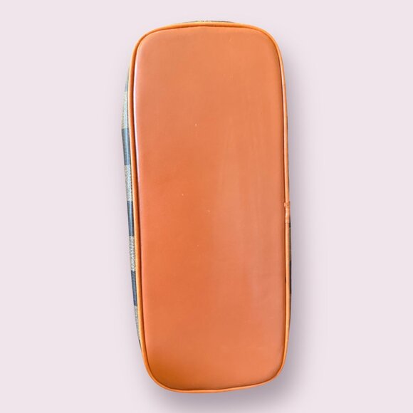 Authentic Vintage Fendi Pequin Stripe Coated Canvas Dome Bag | Leather Trim - Picture 6 of 10